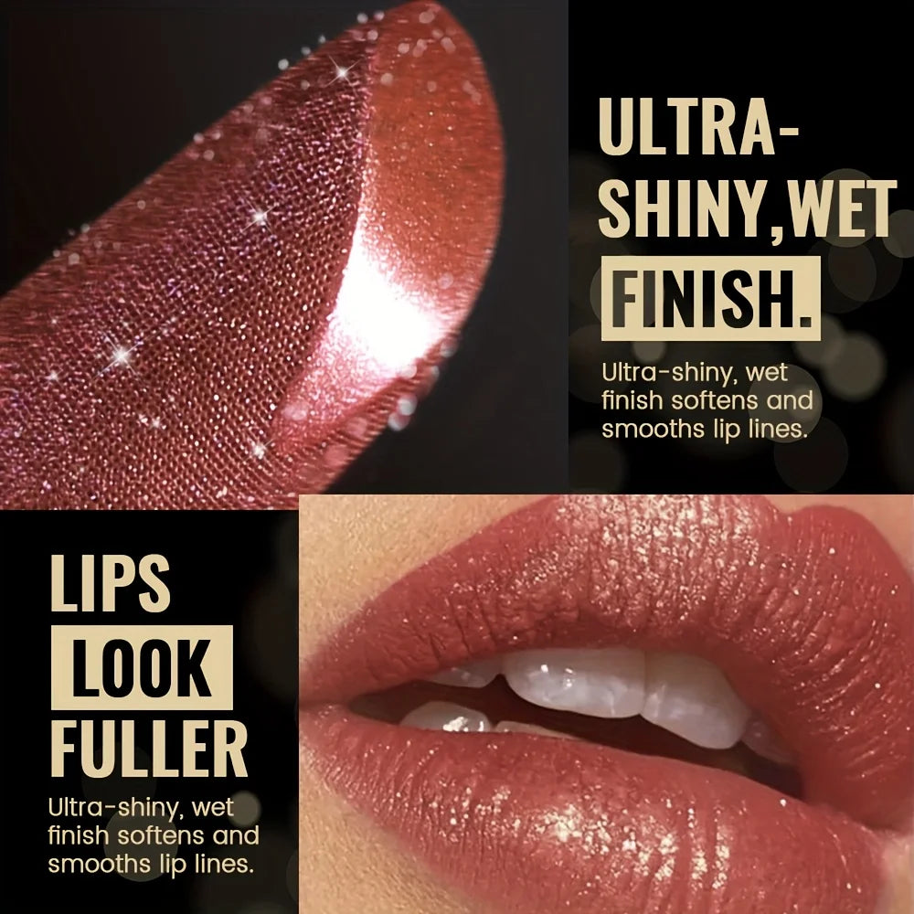 Metallic Shimmer Lipstick – Pearly Glitter Shine