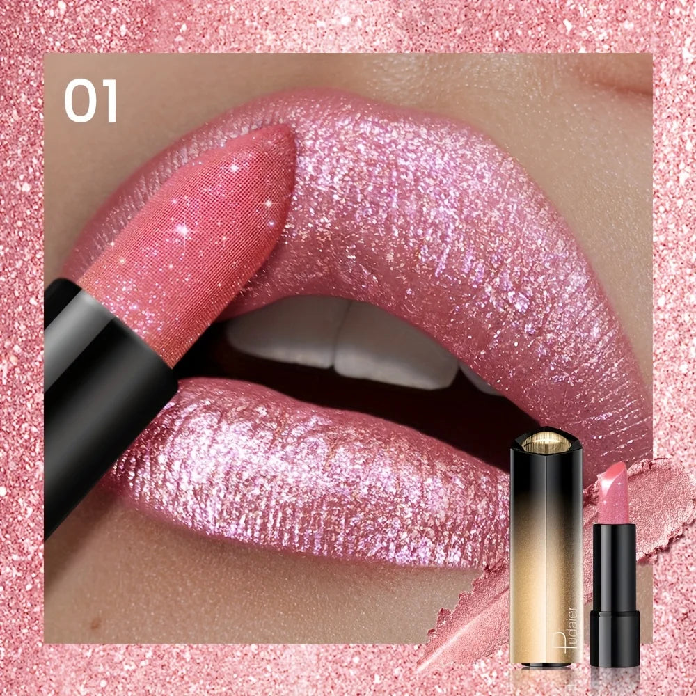 Metallic Shimmer Lipstick – Pearly Glitter Shine
