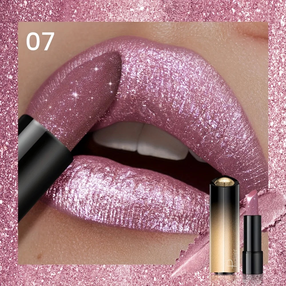 Metallic Shimmer Lipstick – Pearly Glitter Shine