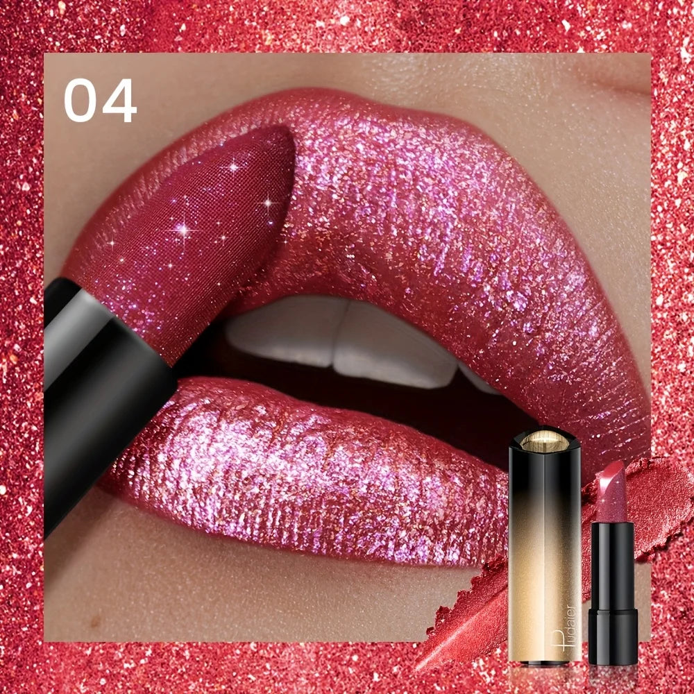 Metallic Shimmer Lipstick – Pearly Glitter Shine