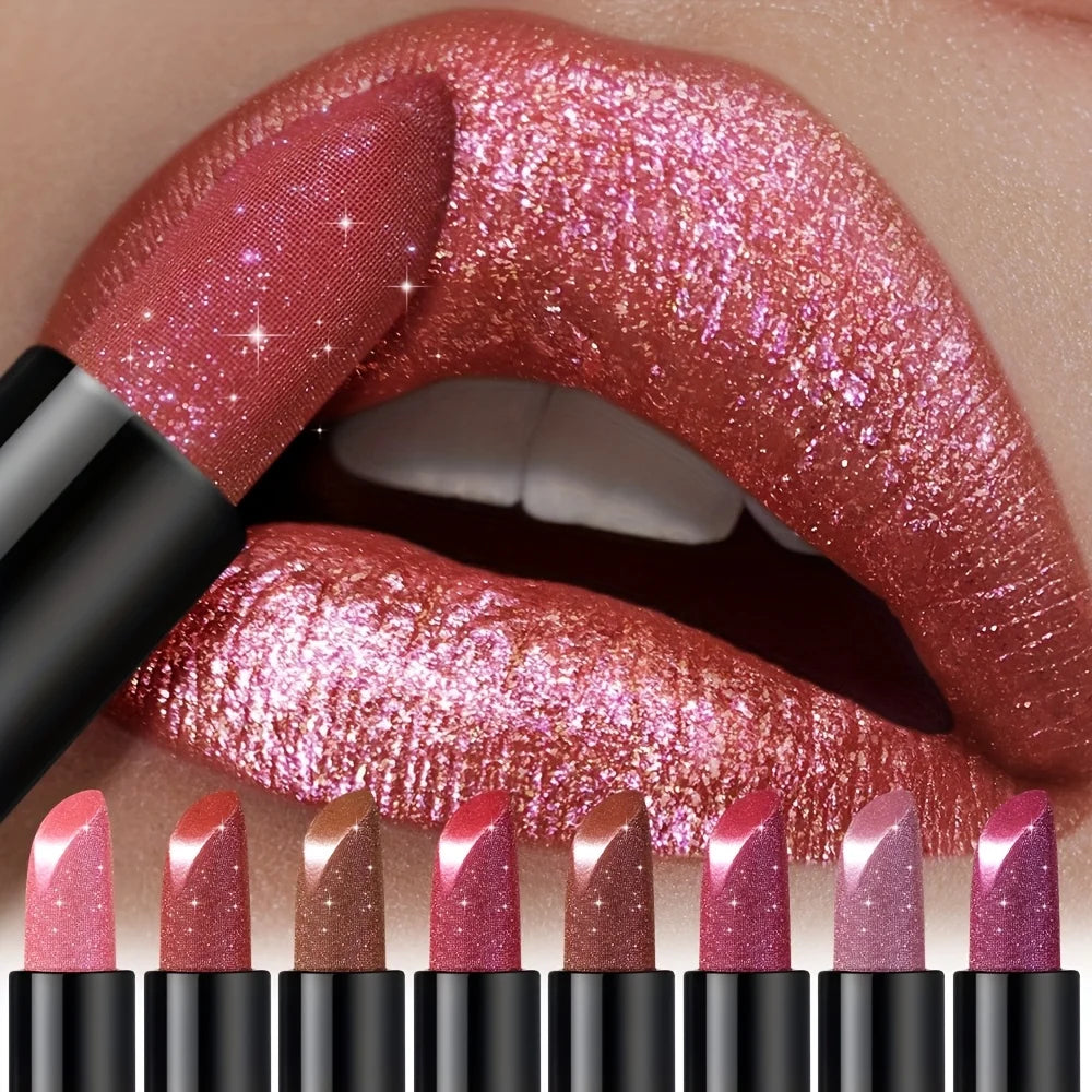 Metallic Shimmer Lipstick – Pearly Glitter Shine